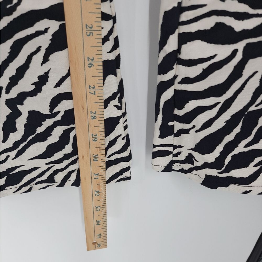 Motel Rocks Zoven Trouser 90s Zebra Print Flare High Waist Pants NWT - Picture 15 of 16